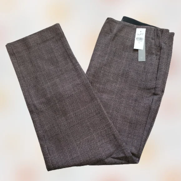 LOFT slim tailored high waist ankle length dress pants, 33, brown